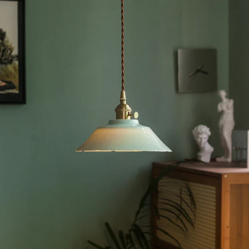 Decorbites™ Grünes Keramik-Hängeleuchte LED Vintage mit LED-Birnen