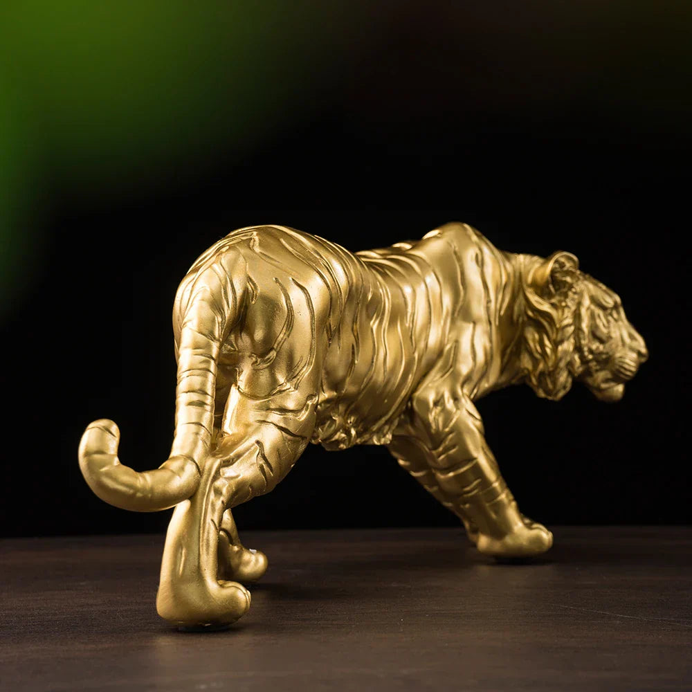Decorbites™ Goldener Tiger Harz-Figuren für Heim- und Büro-Dekoration Miniatur-Ornamente & Sammlerstücke