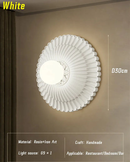 Decorbites™ Französische Creme-Wind-Wandlampe, Geschnitzte Designer-Landhaus-Stil-Wandleuchte für Schlafzimmer und Wohnzimmer