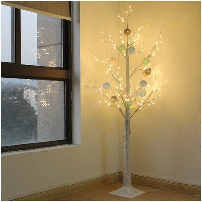 DecorBites™ LED White Birch Tree Table Lamps for Home Holiday Decor, Party, Wedding