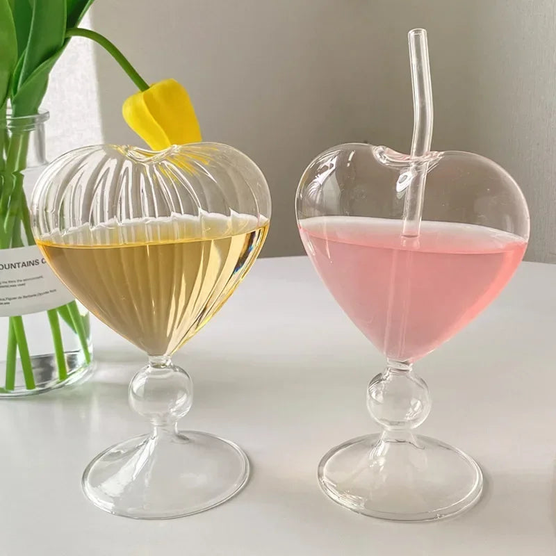 Decorbites™ Herz-Liebe-Glasbecher-Set - Paar-Becher, Vogel & Cocktail-Glas-Tee-Kaffee-Tasse