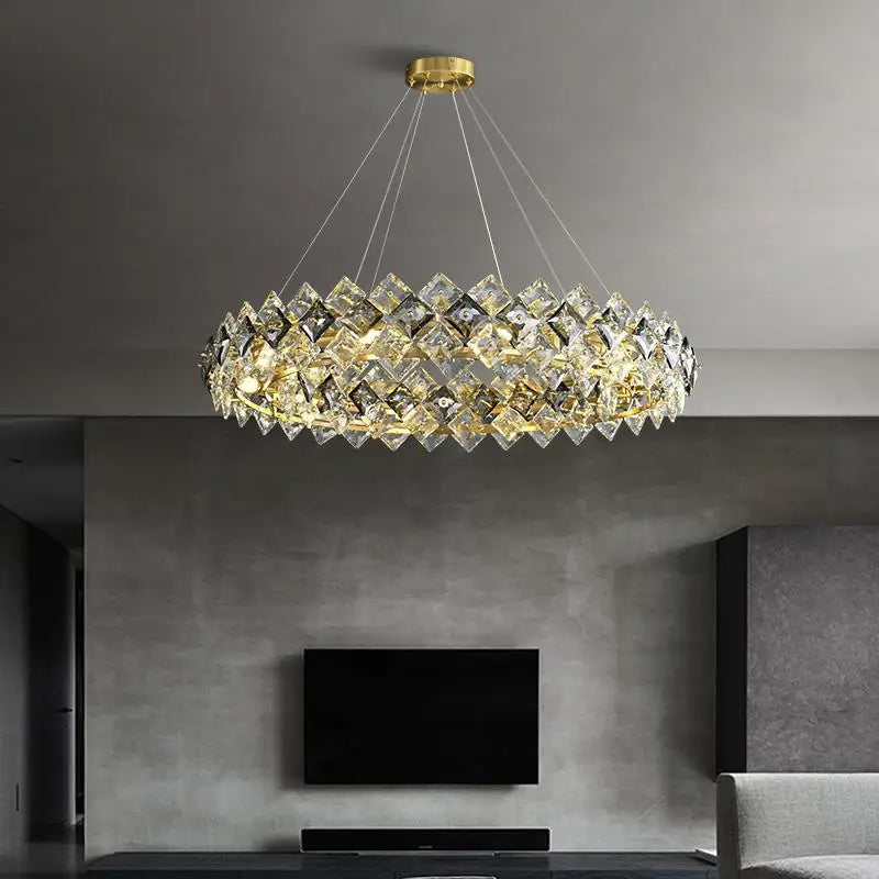 Decorbites™ Kristall-Runder Kronleuchter: Moderne Beleuchtung für das Esszimmer, nordischer Stil Dekoration
