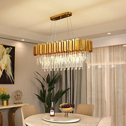 Decorbites™ Kristall-Gold-Hängeleuchte LED Deckenleuchte für Wohnzimmer Schlafzimmer Kücheninsel