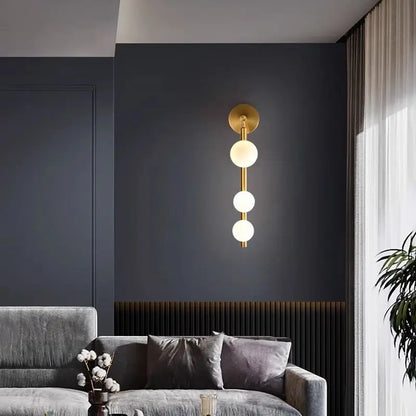 DecorBites™ Glass Ball Wall Lights Living Room Coffee Shop Gold Black Pearl Mirror Light