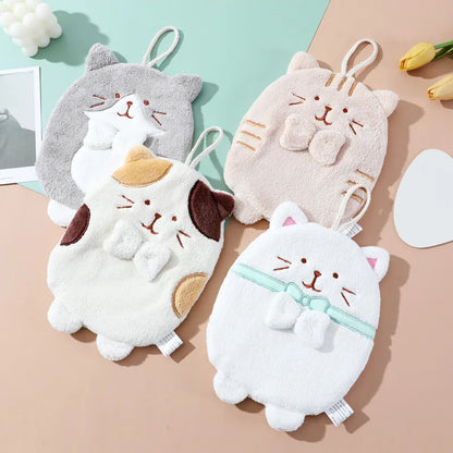 Decorbites™ Süßes Katzen-Handtuch: Dickes, schnell trocknendes Küchen- und Badezimmer-Frotteehandtuch