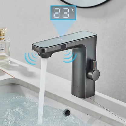 Decorbites™ LCD-Sensor-Waschbeckenarmatur Heiß-Kalt-Wasser-Mischbatterie Berührungsloser Waschtischhahn