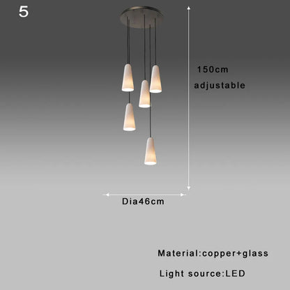 Decorbites™ Elegante weiße Glasbecher-Kronleuchter für luxuriöses Wohnzimmer
