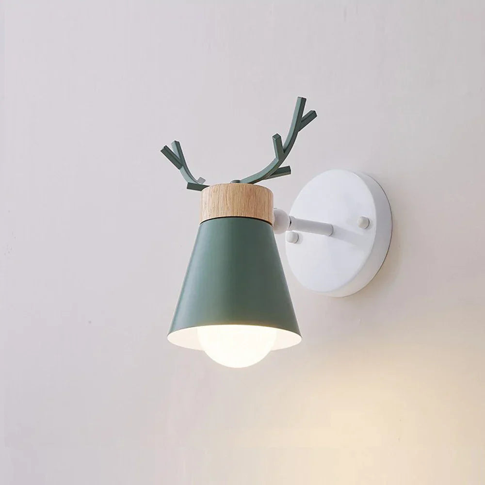 Decorbites™ LED Geweih-Wandleuchte Holz Nordisch Vintage Modern Loft Schlafzimmer-Beleuchtung E27