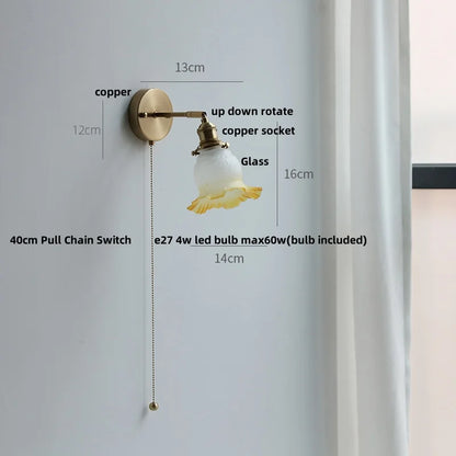 Decorbites™ Krone Glas LED Wandlampen Messing Schalter Treppenarmaturen