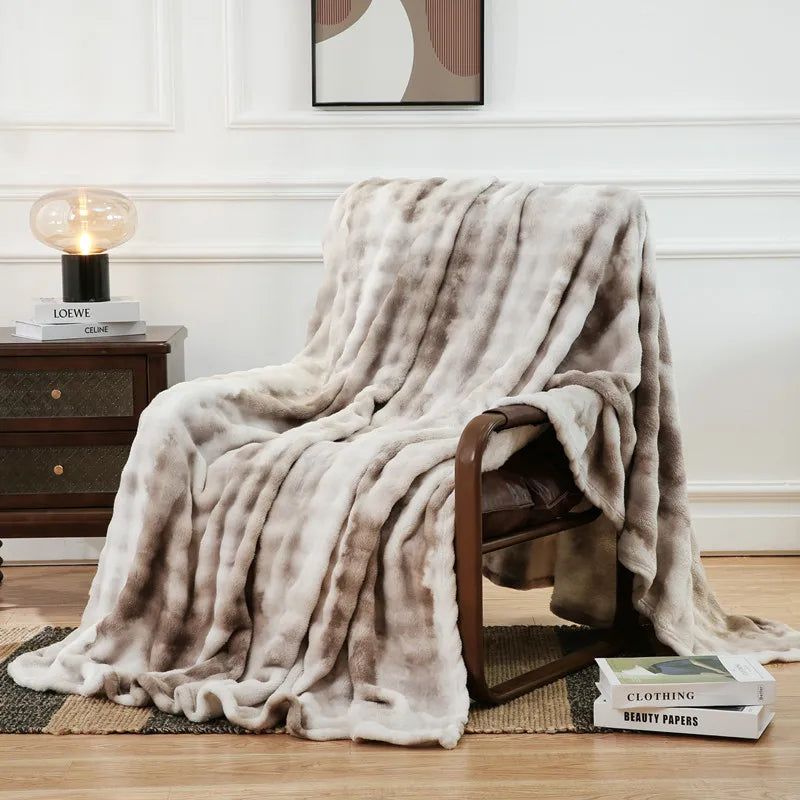 Decorbites™ Kuscheliges Kunstfell-Plüschdecke – Weich & Gemütlich Umkehrbarer Überwurf für Sofa & Bett