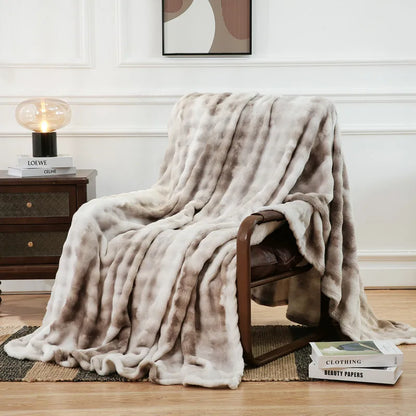 Decorbites™ Kuscheliges Kunstfell-Plüschdecke – Weich & Gemütlich Umkehrbarer Überwurf für Sofa & Bett