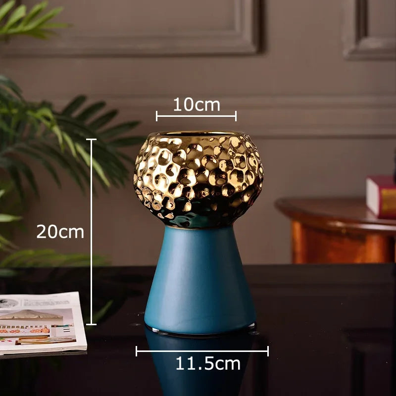 Gold Hammer Ceramic Vase