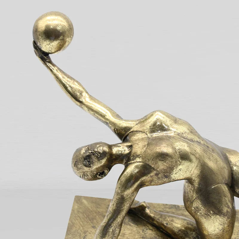Decorbites™ Goldene Turner-Figur Ball-Dekoration Heimdekoration Harz-Handwerkskunst