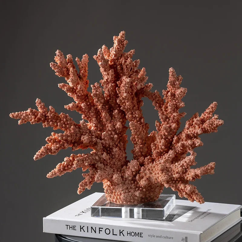 DecorBites™ Coral Resin Sculpture: Colorful Crystal Ornaments for Home Decor