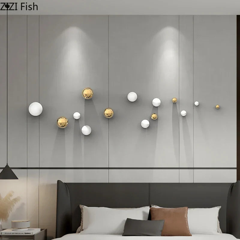 Gold Spherical Wall Ornaments