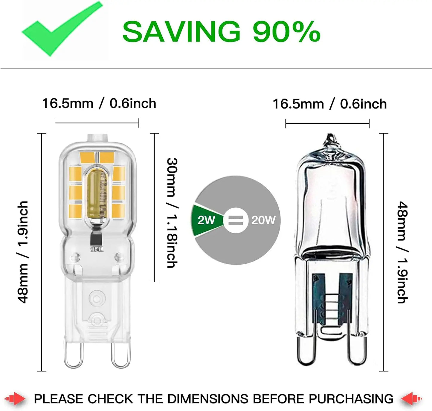 Decorbites™ G9 LED-Lampe 2W 100-150 lm 16x SMD3528 Warmweiß/Kaltweiß 110V-220V