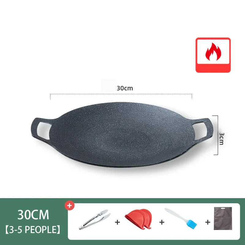 Decorbites™ Koreanisches BBQ-Grillpfanne: Runde Antihaft-Außenhähnchenpfanne für Camping & Reisen