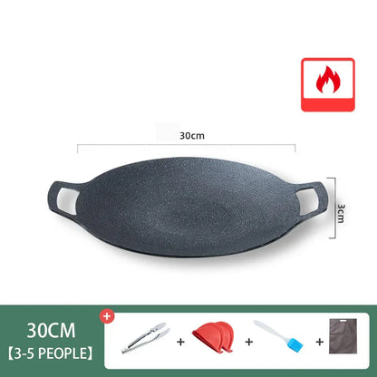 Decorbites™ Koreanisches BBQ-Grillpfanne: Runde Antihaft-Außenhähnchenpfanne für Camping & Reisen