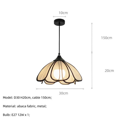 Decorbites™ Cremiges Abaca-Stoff LED-Hängeleuchte – Nordisch-französisches Wabi-Sabi Hängelampe