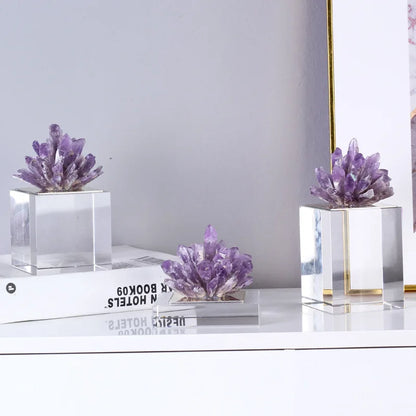 Decorbites™ Achatstein-Kristall-Skulptur Vergoldete Marmor-Dekoration für Wohnzimmer-Schreibtisch