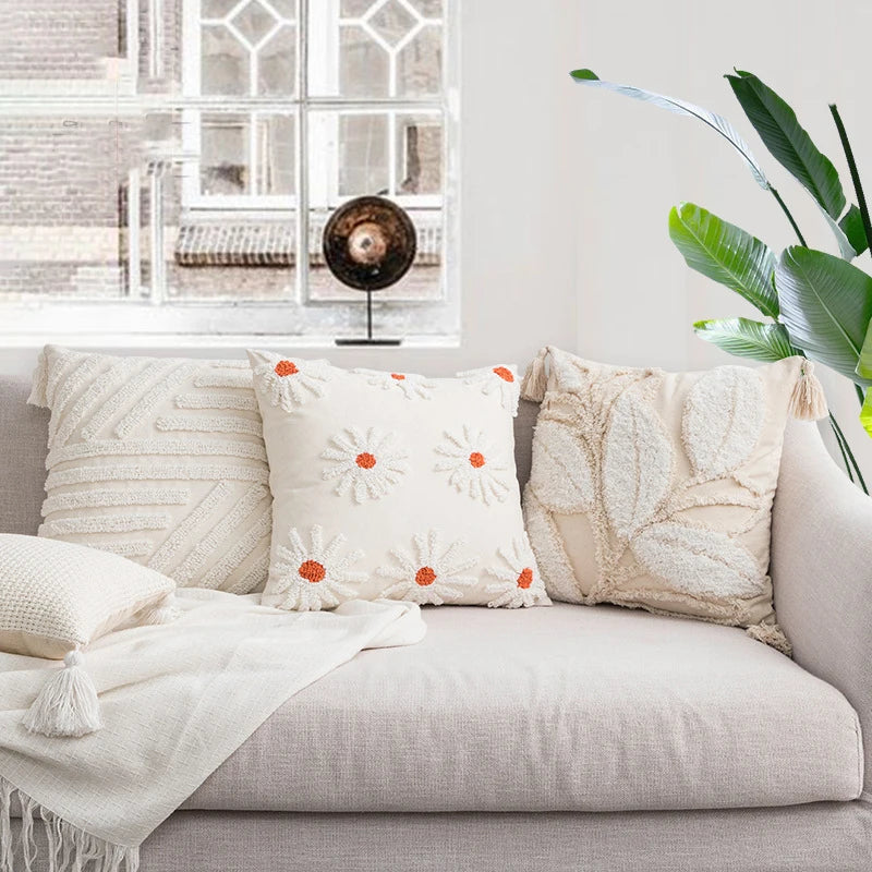 Decorbites™ Elfenbein-Gepolstertes Kissenbezug für Heimdekoration, Wohnzimmer, Sofa, Schlafzimmer
