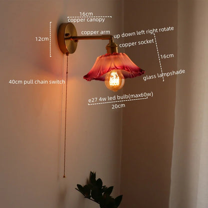 Decorbites™ Japanischer Stil LED-Glas-Kupfer-Wandleuchte für Restaurant, Bar, Schlafzimmer, Badezimmer
