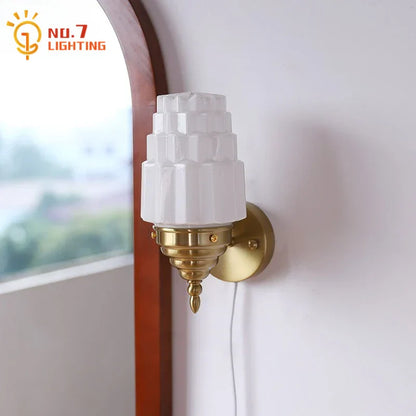 Decorbites™ Cremeglas-LED-Wandleuchte Eisenkunst Chrom/Gold Wohnzimmer Schlafzimmer Hintergrund
