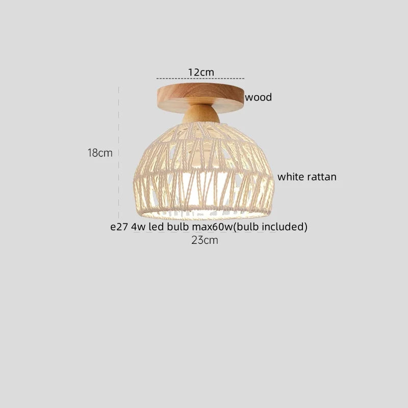 Decorbites™ Baumwoll-Form LED-Deckenleuchte – Creme. Nordischer Stil, Flur Balkon Veranda Licht.