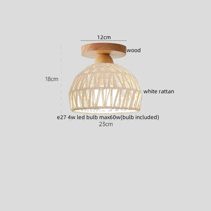 Decorbites™ Baumwoll-Form LED-Deckenleuchte – Creme. Nordischer Stil, Flur Balkon Veranda Licht.