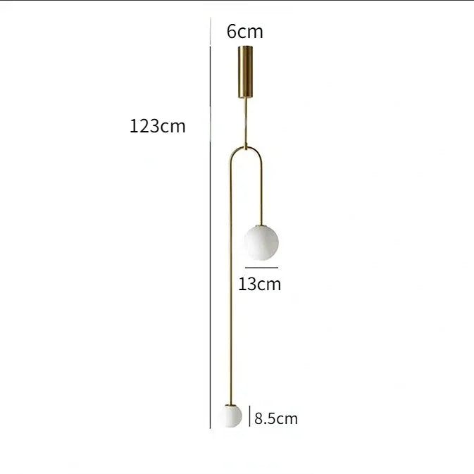Nordic Glass Globe Pendant Light in Gold or Black