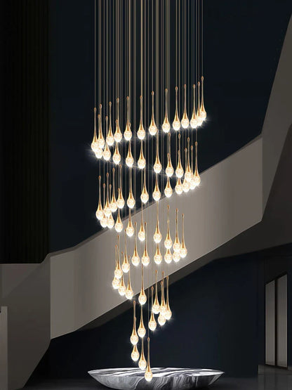 Decorbites™ Kristall-LED-Kronleuchter: Luxuriöse hängende Lichter für lange Treppenhäuser im Wohnzimmer oder Foyer