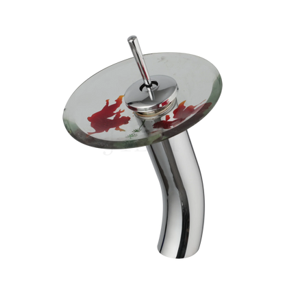 Decorbites™ Glas-Schaukel-Griff-Waschbeckenarmatur, Wasserfall-Mischbatterie, Chrom-Finish