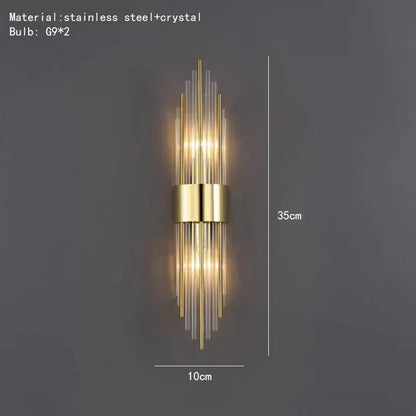 DecorBites™ Clear Crystal LED Wall Lamp Stainless Steel Sconces