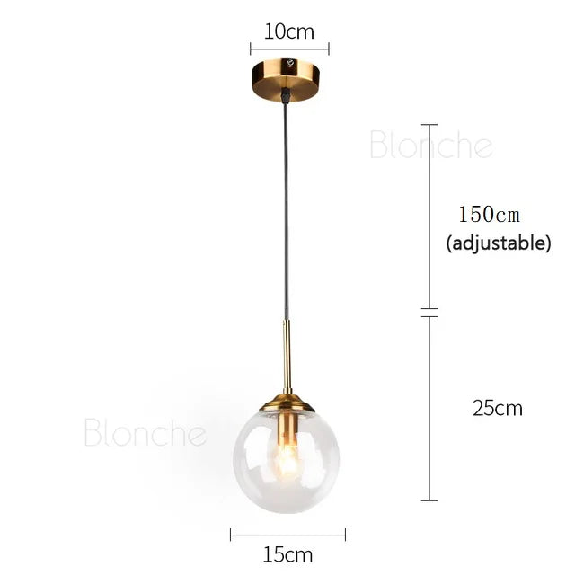 DecorBites™ Glass Ball Pendant Chandelier: Modern Nordic Art Ceiling Lighting for Dining Room & LOFT