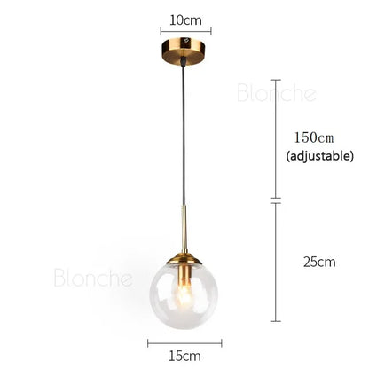DecorBites™ Glass Ball Pendant Chandelier: Modern Nordic Art Ceiling Lighting for Dining Room & LOFT
