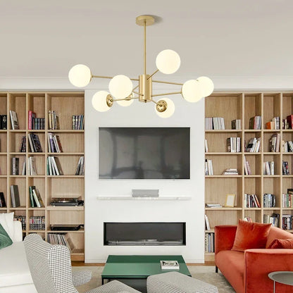 Decorbites™ Glas-Kugelleuchter Moderner Nordischer Kronleuchter LED Wohnzimmer-Dekoration