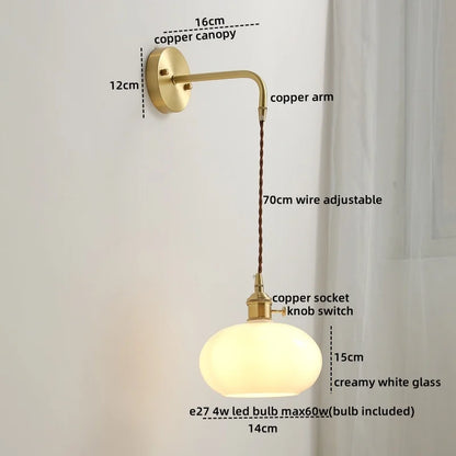 Decorbites™ Graue Glas LED Wandleuchte für Heimdekoration, Schlafzimmer, Wohnzimmer – Nordisches Design