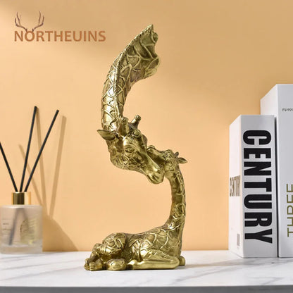 Decorbites™ Abstrakte Harz-Giraffen-Figuren Dekoration für Zuhause und Büro Ornament Kunstsammlung