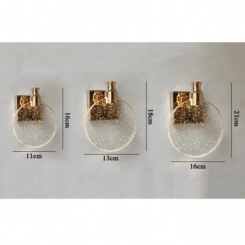 Gold Crystal Wall Sconce Large 16cm Diameter
