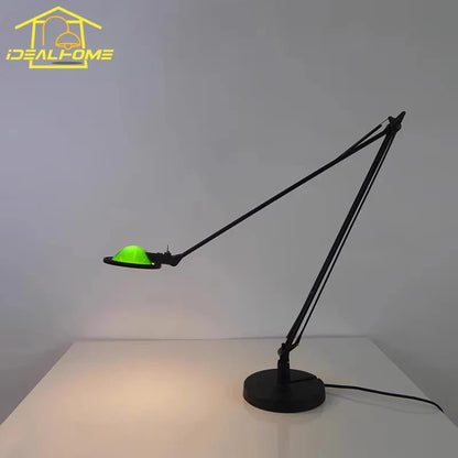 Decorbites™ Industrielles Schwarz/Chrome LED Schalterarm Schreibtischleuchte mit einstellbarem Arm