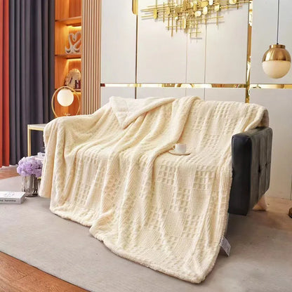 Decorbites™ Zweilagige Korallenfleece-Decke: Hochwertig, einfarbig, gemütliche Lammwolle für Bett, Sofa