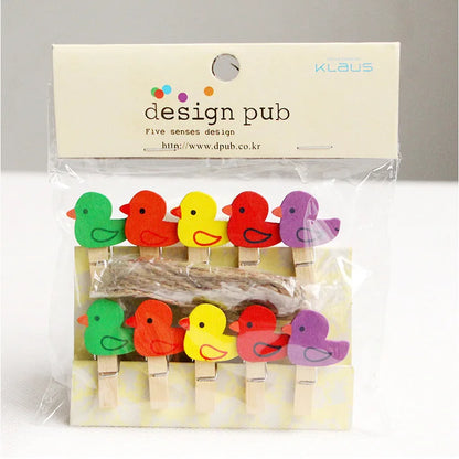 DecorBites™ 50-Piece Mini Wooden Clips for Photos Crafts, 25mm Small Clothespin Decoration