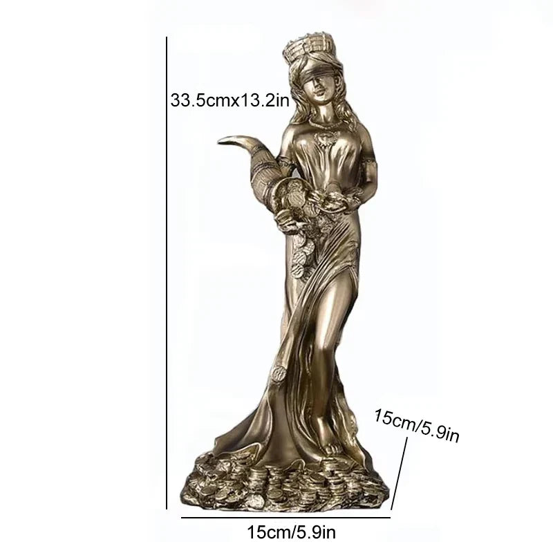 Decorbites™ Griechische Göttin des Reichtums Fortuna Figurine Plouto Glücksstatue Deko-Geschenk