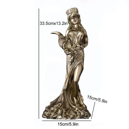 Decorbites™ Griechische Göttin des Reichtums Fortuna Figurine Plouto Glücksstatue Deko-Geschenk