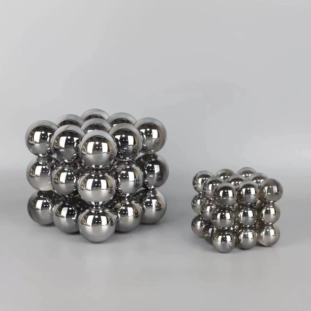 DecorBites™ Geometric Crystal Glass Ball Stack Blocks Home Decoration