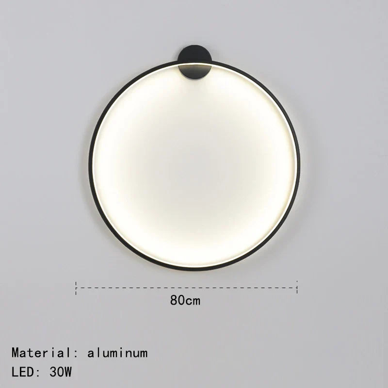 Gold Black Ring Wall Light