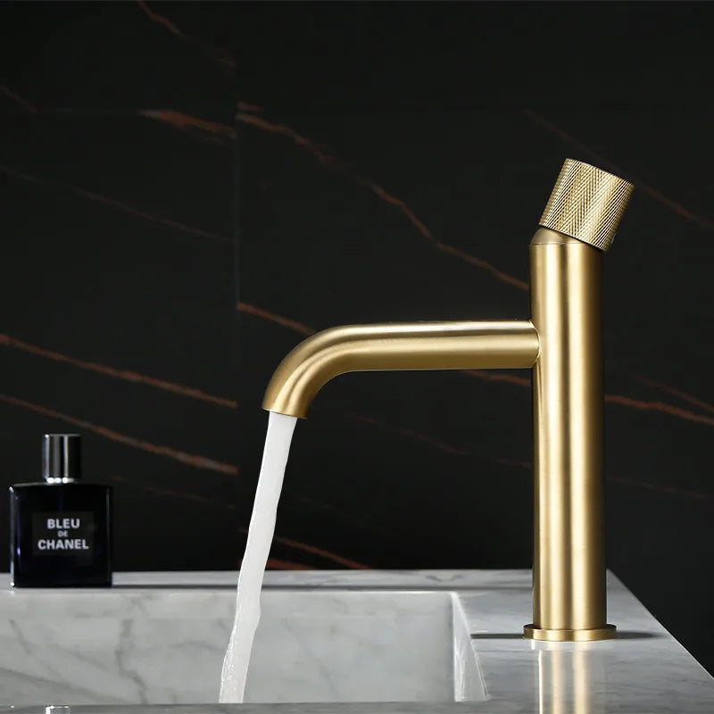 Decorbites™ Gebürsteter Gold Beckenarmatur - Einhebel, Aufsatzmontiert Kalt- und Warmwassermischer