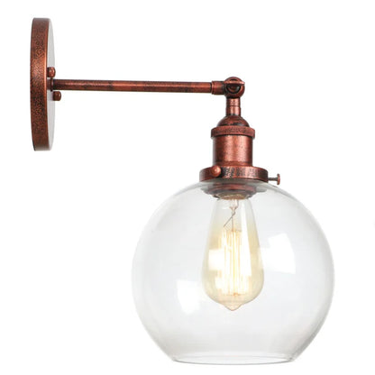 Decorbites™ Glasgloben-LED-Wandleuchte Modern Industrie Rustikal Vintage Nachttischlampe