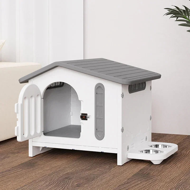 Decorbites™ Atmendes Hundehäuschen für alle Jahreszeiten für Innenbereich, Balkon, Terrasse, Wohnzimmer oder Garten
