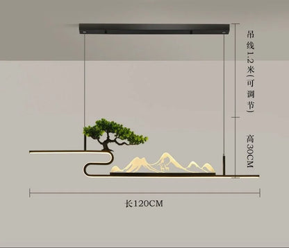 Decorbites™ Acryl-Berggipfel-Hängeleuchten für chinesisches Wohnzimmer, Arbeitszimmer, Zen-Restaurant
